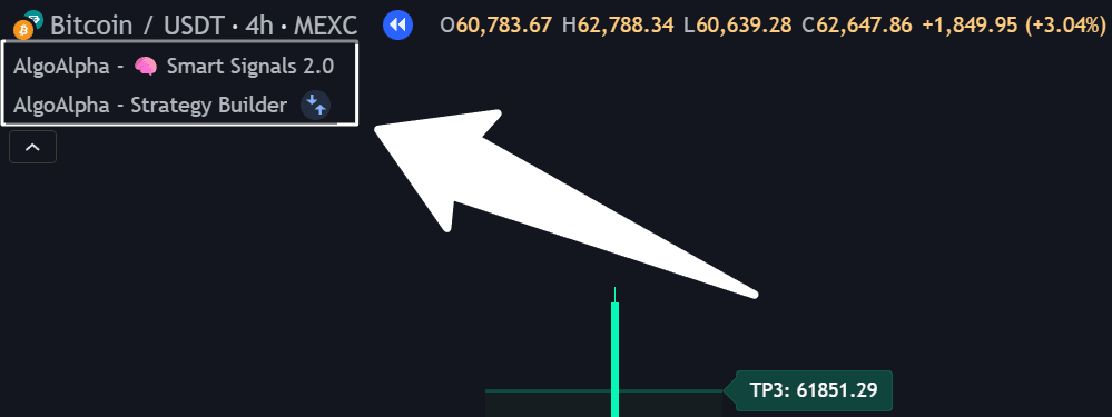 Preparing your chart with AlgoAlpha indicators